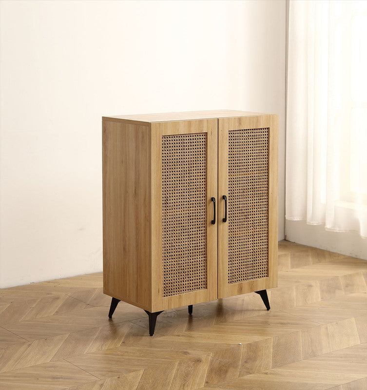 Catino Shoe Cabinet with 2 Rattan Weaving Doors