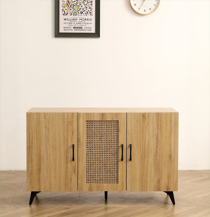 Catino Storage Cabinet with 3 Rattan Weaving Doors