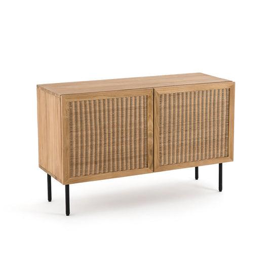 Ketora Solid Teak and Woven Rattan Sideboard