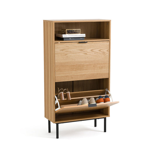 Tarya Oak Veneer 2-Door Shoe Cabinet