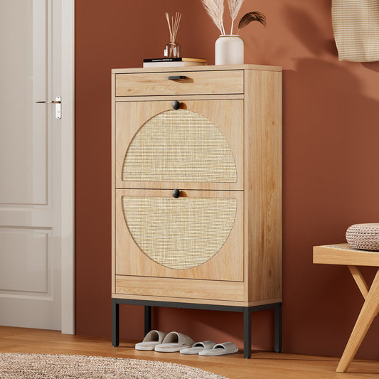 Lebiho Natural Rattan Shoe Storage Cabinet