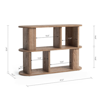 Narius Oak Low Bookcase